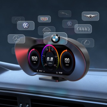 АВТОМОБИЛЬНЫЙ HUD HEAD-UP ДИСПЛЕЙ P5 OBD+GPS SMART METER, ПОДХОДИТ ДЛЯ БОЛЬШИНСТВА АВТОМОБИЛЕЙ