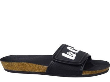 LEE COOPER FLIP FLOPS BUTY KORKOWE KLAPKI BASENOWE PLAŻOWE CZARNE NA RZEP