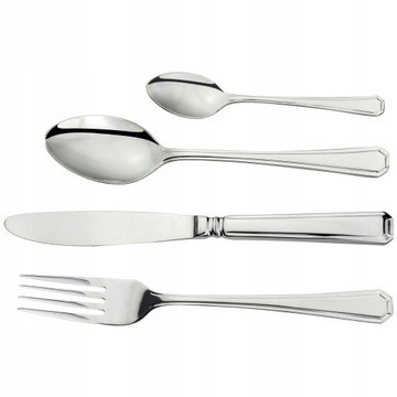 СТОЛОВЫЕ ПРИБОРЫ 24 шт. / 6 ЧЕЛОВЕК СТАЛЬ БЛЕСК КАЧЕСТВА 9 ДИЗАЙНОВ