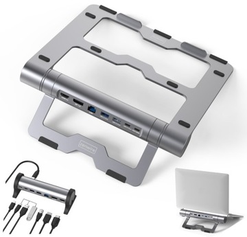 Stacja Dokująca HUB USB-C 7w1 Adapter HDMI 2.0 Gigabit Ethernet USB 3.2 PD