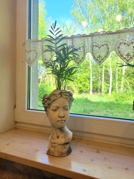 OSŁONKA DONICZKA GŁOWA RZEŹBA gipsowa PRZYBORNIK NA BIURKO VINTAGE ANTYK 3d