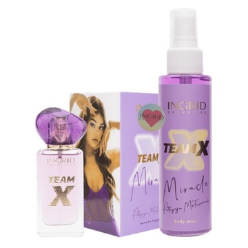 WODA PERFUMOWANA DAMSKA TRFAŁY ZAPACH 30ml+MGIEŁKA DO CIAŁA TeamX 125 ml