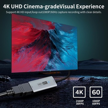 Fulfalic Karta przechwytywania wideo karta przechwytywania USB 3.0 HDMI