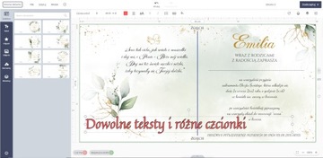Приглашения на Крещение Персонализация ECO Golden Eu