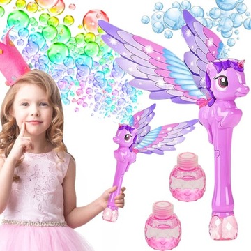 МАШИНА ДЛЯ МЫЛЬНЫХ ПУЗЫРЕЙ ЕДИНОРОГ АВТОМАТИЧЕСКАЯ ПАЛОЧКА Мыльные пузырьки 2x ЖИДКОСТЬ