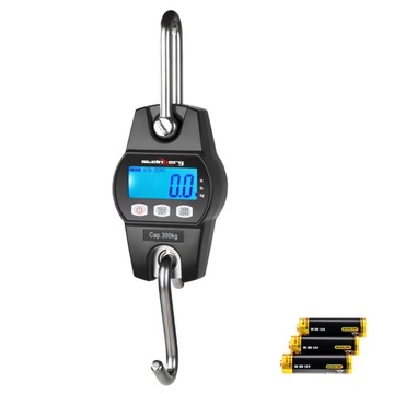 Весы с крюком подвесные электронные черные 300 кг с ЖК-дисплеем