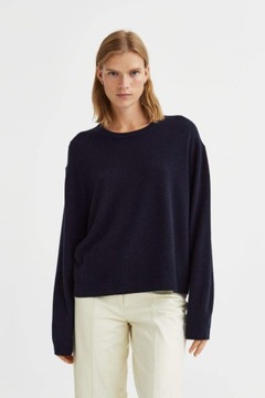 H&M HM Sweter kaszmirowy damski modny luźny oversize obszerny stylowy 34 XS