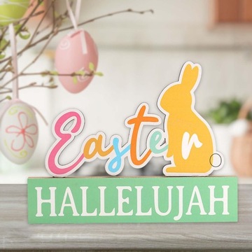 Пасхальные украшения для стола. Деревянный знак с буквами. Отдельно стоящий пасхальный стиль C.