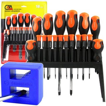 ŚRUBOKRĘTY WKRĘTAKI ZESTAW 18 WKRĘTAKÓW MAGNETYZER