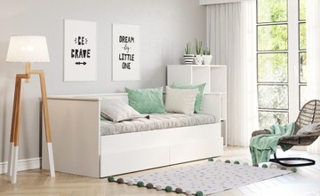 Łóżko rozkładane HELIOS materac białe 80x200