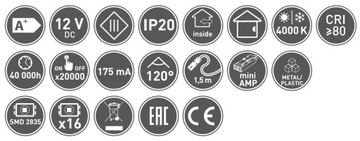 Светодиодная лампа CHICAGO USB (5В 1А+2,1А), с регулировкой яркости