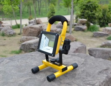 DUŻA LAMPA 100W HALOGEN ROBOCZA PRZENOŚNY LED AKUMULATOR 3 KOLORY SZPERACZ