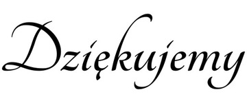 naklejka DZIĘKUJEMY różne ROZMIARY i KOLORY 22-28