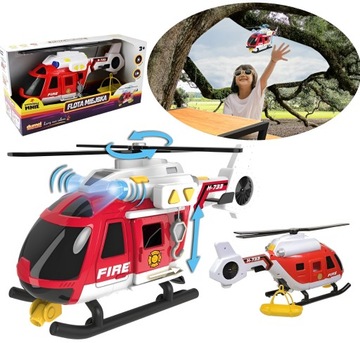Helikopter Strażacki Flota Miejska Latająca Świecąca Śmigłowiec dla dzieci