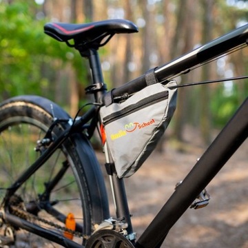 ВЕЛОСИПЕДНАЯ СУМКА, СУМКА FRAME, СВЕТООТРАЖАЮЩАЯ СТЕПЕНЬ, ПРИНТ КОЛОКОЛЬЧИК