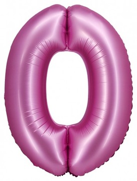 Duży Balon Foliowy Różowy Cyfra 0 Urodziny 76 cm