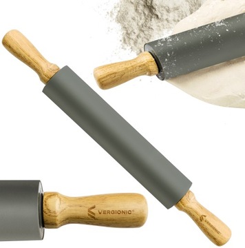 WAŁEK DO CIASTA PIZZY DREWNIANO-SILIKONOWY 42cm