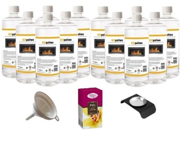 zestaw BIOPALIWO 12L płyn paliwo biokominka + pojemnik + olejek wanilia