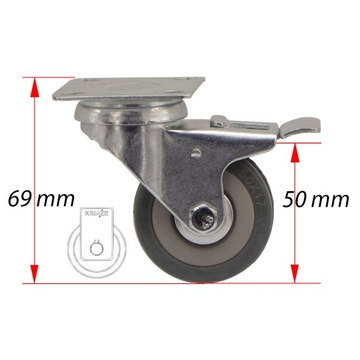 Комплект колёс фи 50 4 шт, шкаф, полка, 12ППГУМ50