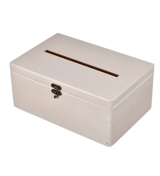 SKRZYNKA Z DREWNA NA KOPERTY BIAŁA