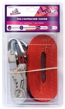 PAS TRANSPORTOWY Z NAPINACZEM I HAKIEM 35MM/6M/2T BRUMM