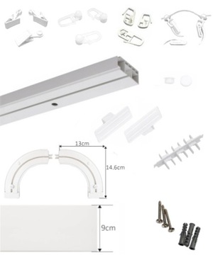 Карниз потолочный 1 карниз 140 см + чехол 9 см + арка