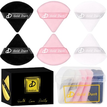 PUSZEK DO PUDRU MAKIJAŻU PUFF ZESTAW TRÓJKĄT GĄBKA DUŻA MAKEUP SET GĄBECZKA