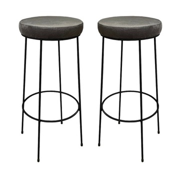 2 x hoker wysoki taboret metal 75cm ciemnoszary 1P