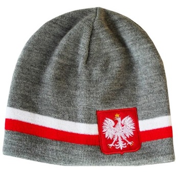 Czapka zimowa Polska : cienki splot : wzór C08