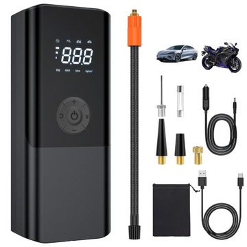 АВТОМОБИЛЬНЫЙ КОМПРЕССОР МОТОЦИКЛ БЕСПРОВОДНОЙ НАСОС ВЕЛОСИПЕД POWERBANK USB