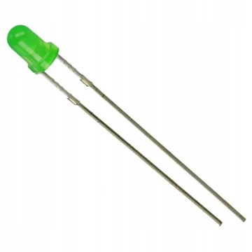 LED 3mm zielony 50° x10szt