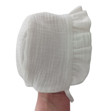 Czapeczka bonetka muślin ecru 42-44