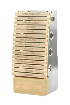 SPICE TOWER (drewno) przyprawnik z zegarem LED