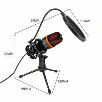 Студийный конденсаторный микрофон для ПК, игровой микрофон для караоке, USB