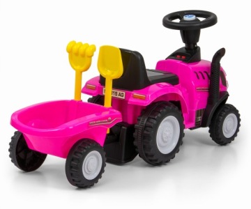 Трактор New Holland T7 с прицепом, розовый