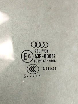 AUDI A5 8T SKLO (OKNO) DVEŘE LEVÝ PŘEDNÍ 2015