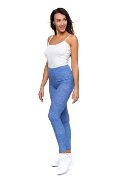 ЛЕГИНСЫ ЖЕНСКИЕ С ВЫСОКОЙ ПОСАДКОЙ, ДЖИНСОВЫЙ УЗОР, ПОДХОДЯТ ДЛЯ MORAJ S/M