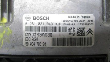 CITROEN C4 CACTUS 1.6 ŘÍZENÍ MOTORU 0281031043