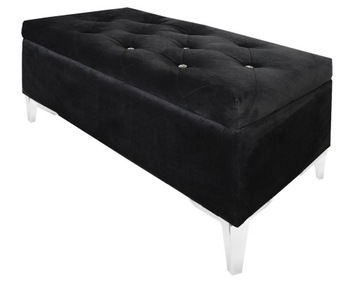 PUFA PIKOWANA GLAMOUR 70CM SCHOWEK CZARNA