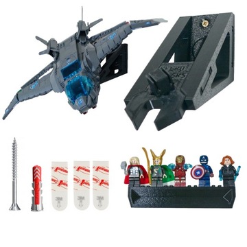 UCHWYT NA ŚCIANĘ NA ZESTAW AVENGERS QUINJET 76248 + UCHWYT NA MINIFIGURKI