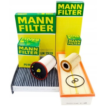 Zestaw filtrów Passat B7 2.0 tdi 1.6 tdi Mann-Filter 4 filtry Komplet