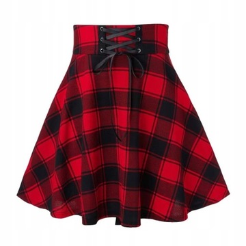 ELEGANCKA SPÓDNICZKA SPÓDNICA DAMSKA W KRATĘ,S,XXL
