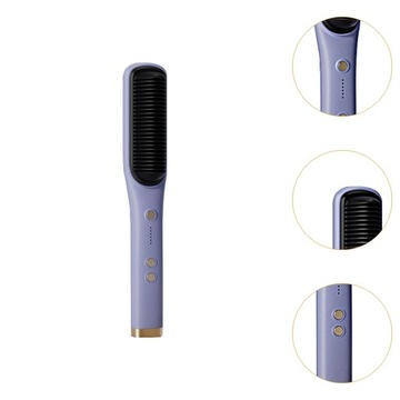 Расческа для выпрямления волос, 5 регулируемых температурных режимов, с подогревом фиолетового цвета.