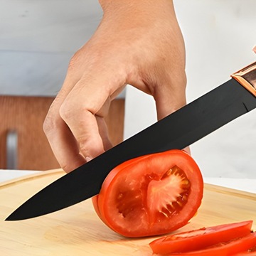 НАБОР ИЗ 5 КУХОННЫХ НОЖЕЙ В БЛОКЕ НАБОР ОСТРЫХ ПОДСТАВКА ДЛЯ КУХОННЫХ НОЖЕЙ, ЧЕРНЫЙ