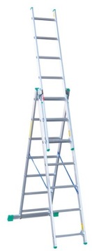 DRABINA ALUMINIOWA 3-ELEMENTOWA 420CM 3 x 7 szczebli 4m
