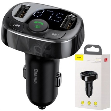 Baseus transmiter radio ładowarka samochodowa FM Bluetooth głośnomówiący