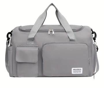 TORBA DAMSKA SZARA PODRÓŻNA SPORTOWA TURYSTYCZNA BAGAŻ NA WYCIECZKĘ