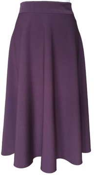 SPÓDNICA MIDI ROZKLOSZOWANA WISKOZA BAKŁAŻAN 34 XS