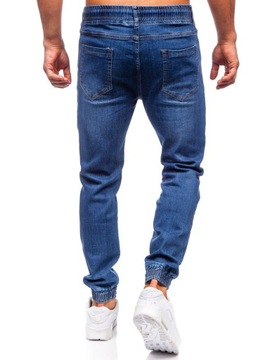 SPODNIE JEANSOWE MĘSKIE JOGGERY GRANATOWE 8122 DENLEY_42/3XL