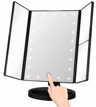 КОСМЕТИЧЕСКОЕ ЗЕРКАЛО С ПОДСВЕТКОЙ, СКЛАДНОЙ СВЕТОДИОД, USB, РЕГУЛИРУЕМОЕ увеличение 2X 3X